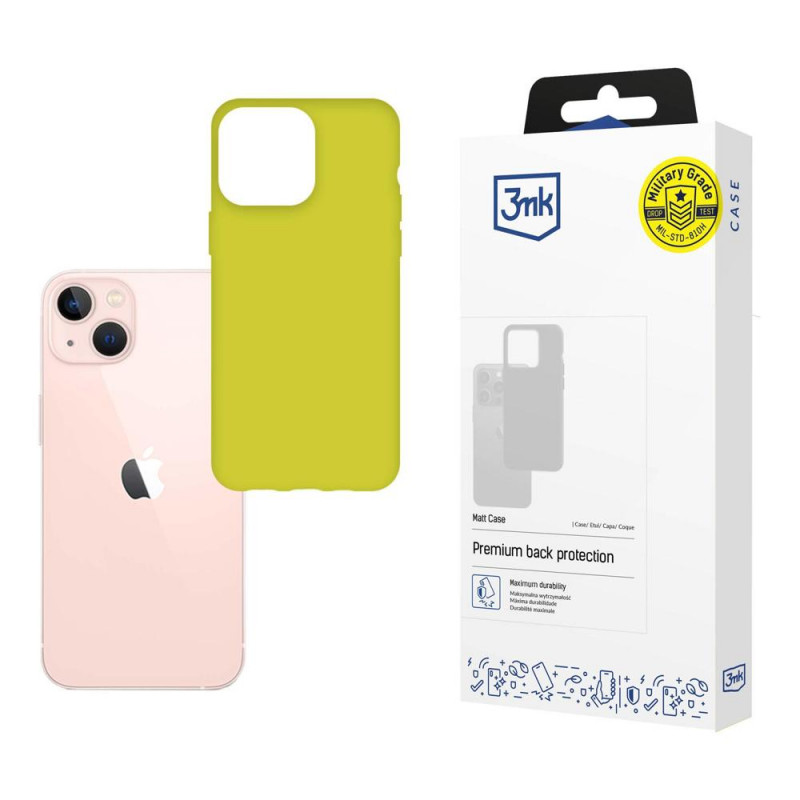 3MK Matt Case Apple iPhone 14 telefonų dėklas, lime green