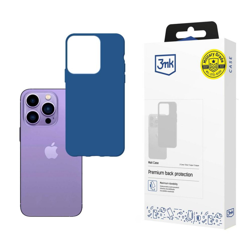 3MK Matt Case, skirtas Apple iPhone 14 Pro Max, mėlynas