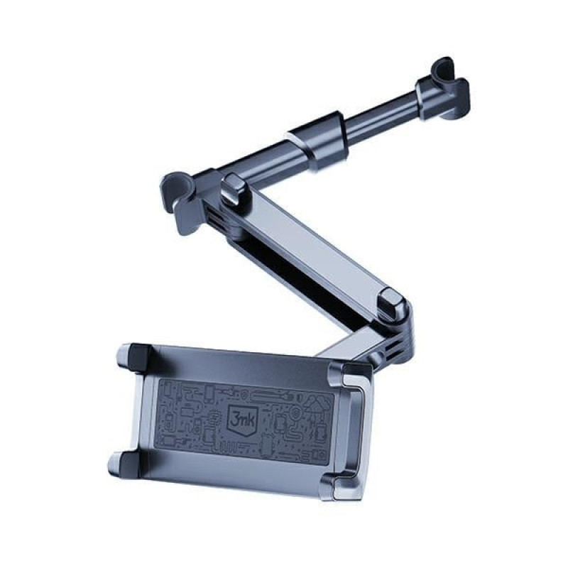 3MK Single Headrest Holder laikiklis telefonams ir planšetiniams kompiuteriams automobilyje 4.7"-12.9", juodas