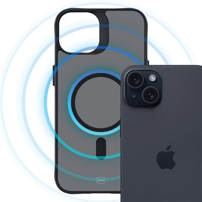 3MK Smoke MagCase su MagSafe, skirta Apple iPhone 15, pusiau permatomas