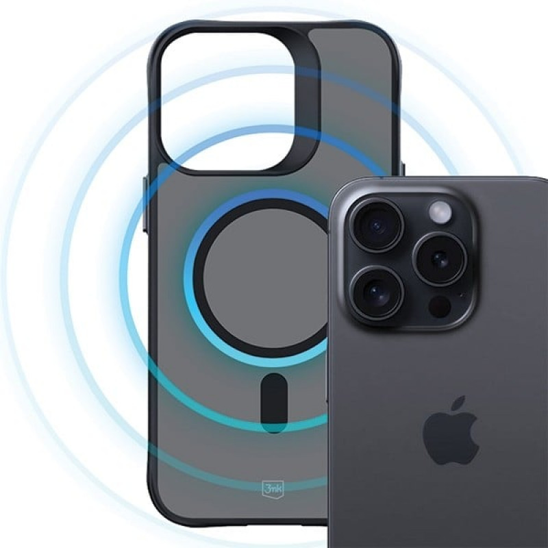 3MK Smoke MagCase su MagSafe, skirta Apple iPhone 15 Pro, pusiau permatomas
