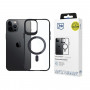 3MK Satin Armor MagCase su MagSafe, skirta Apple iPhone 12 Pro Max, permatomas su juodu rėmeliu