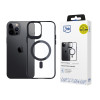 3MK Satin Armor MagCase su MagSafe, skirta Apple iPhone 12 Pro Max, permatomas su juodu rėmeliu