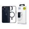 3MK Satin Armor MagCase su MagSafe, skirta Apple iPhone 14 Plus, permatomas su juodu rėmeliu (156076-0)