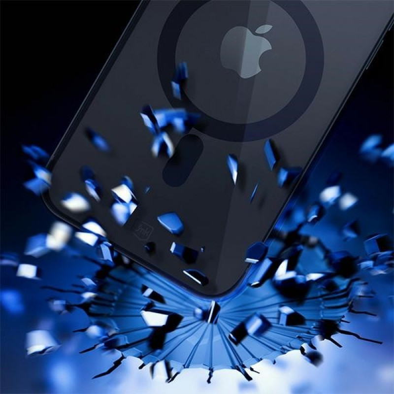 3MK Satin Armor MagCase su MagSafe, skirta Apple iPhone 14 Pro Max, permatomas su juodu rėmeliu