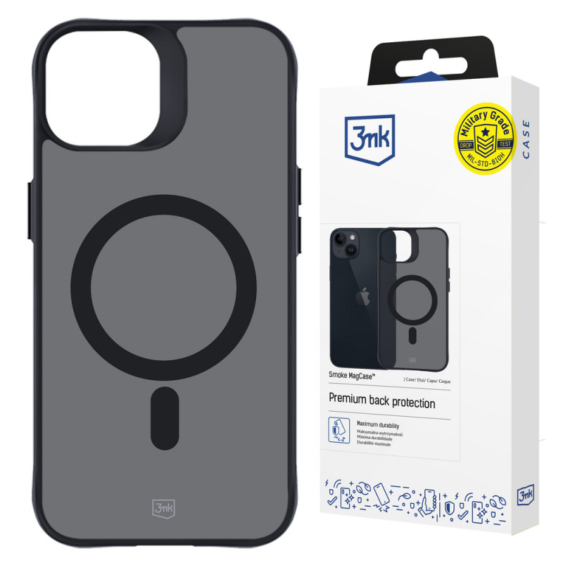 3MK Smoke MagCase su MagSafe, skirta Apple iPhone 14 Plus, pusiau permatomas (156062-0)