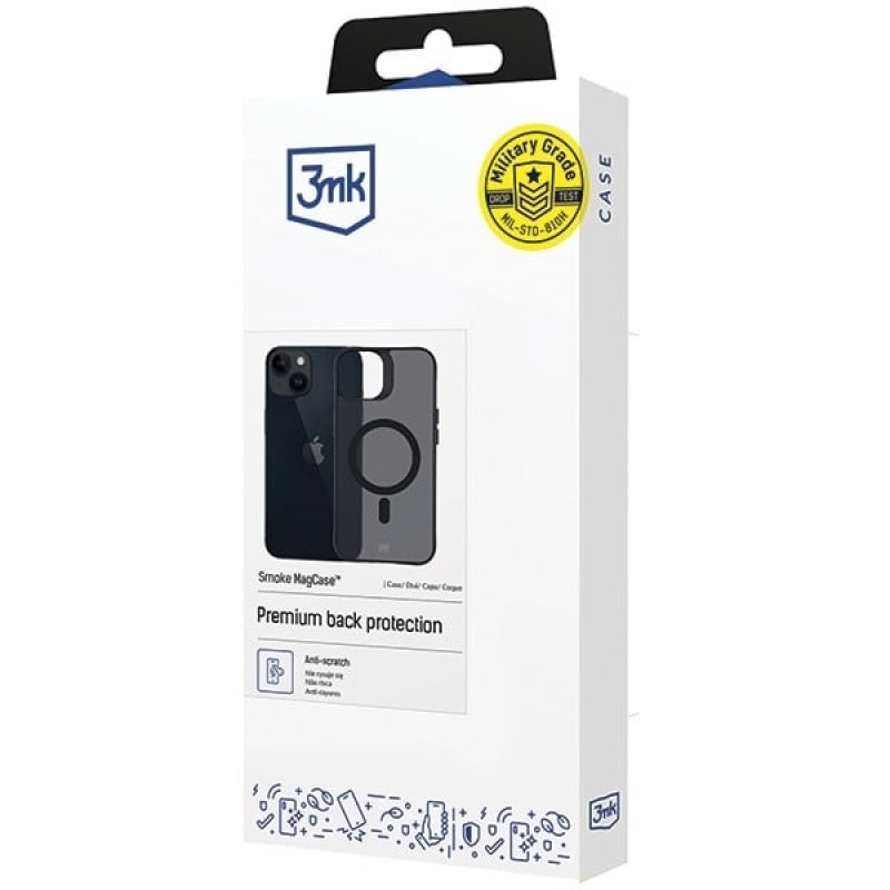 3MK Smoke MagCase su MagSafe, skirta Apple iPhone 14 Plus, pusiau permatomas (156062-0)