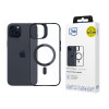 3MK Satin Armor MagCase su MagSafe, skirta Apple iPhone 15 Plus, permatomas su juodu rėmeliu (156080-0)