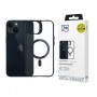 3MK Satin Armor MagCase su MagSafe, skirta Apple iPhone 13 / 14, permatomas su juodu rėmeliu (156075-0)