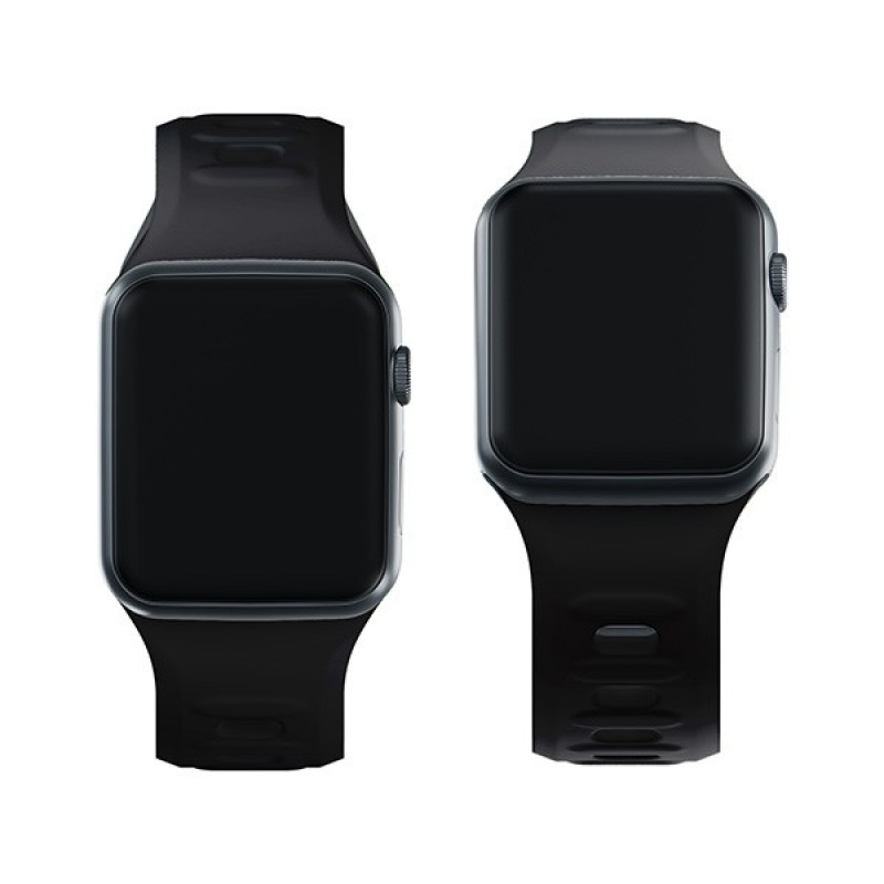 3mk silikoninis laikrodžio dirželis Apple Watch 38/40/41 mm, juodas