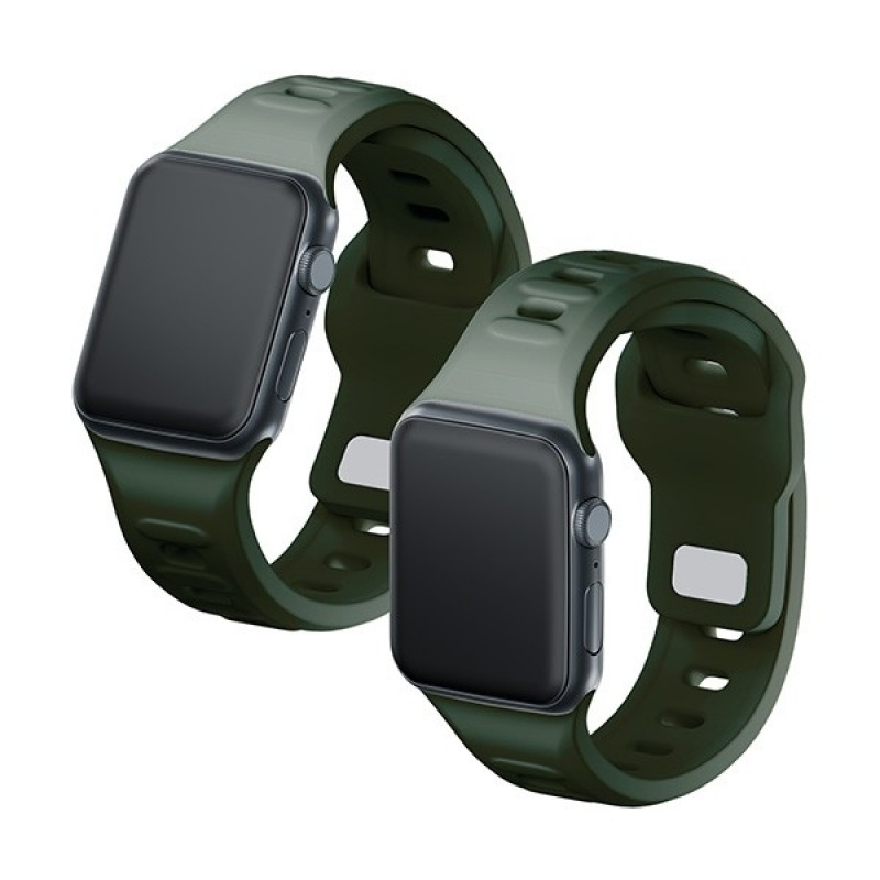 3mk silikoninis laikrodžio dirželis, skirtas Apple Watch 38/40/41 mm, tamsiai žalias