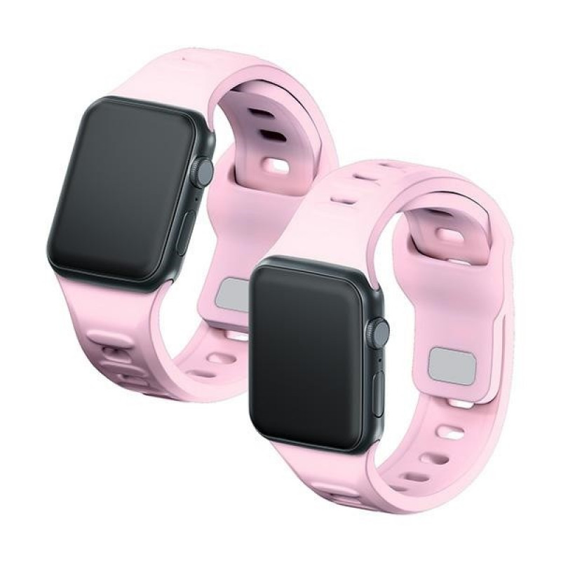 3mk silikoninis laikrodžio dirželis, skirtas Apple Watch 38/40/41 mm, powder pink