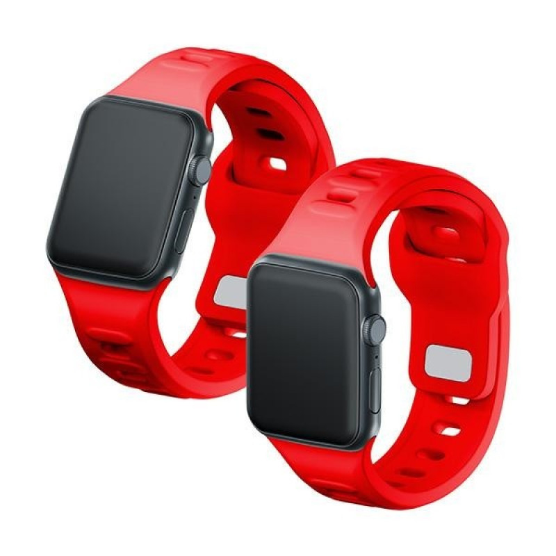 3mk silikoninis laikrodžio dirželis Apple Watch 38/40/41 mm, raudonas