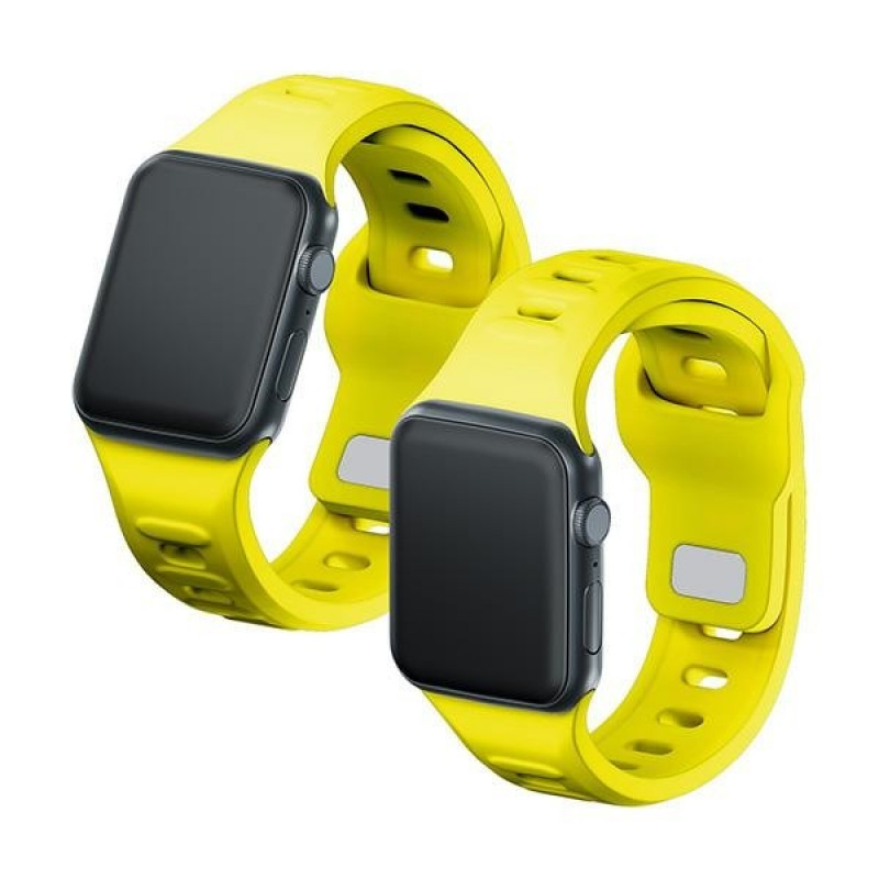 3mk silikoninis laikrodžio dirželis Apple Watch 38/40/41 mm, geltonas