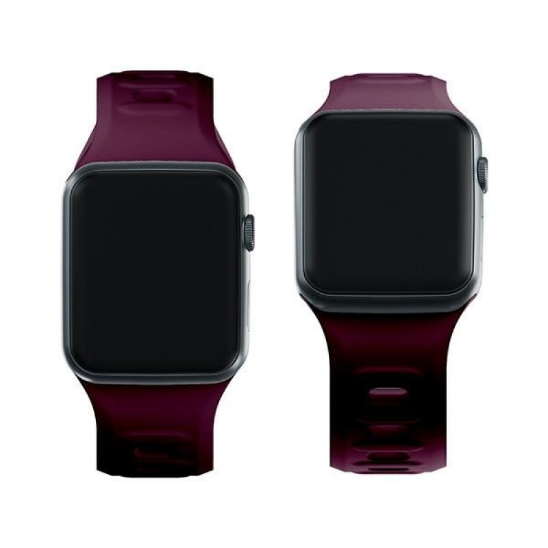 3mk silikoninis laikrodžio dirželis Apple Watch 42/44/45/49 mm, mulberry / burgundy
