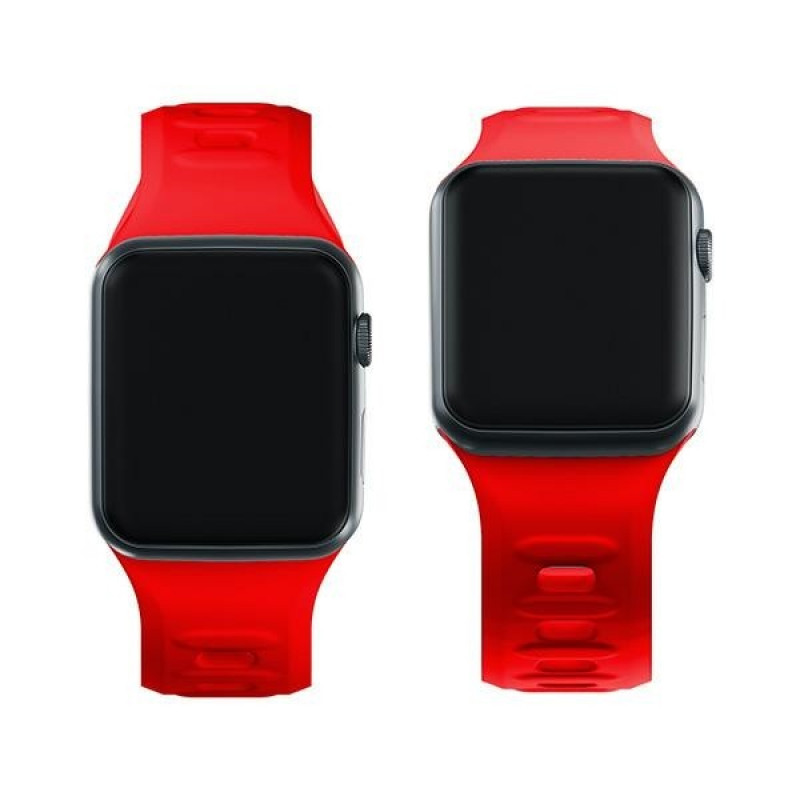 3mk silikoninis laikrodžio dirželis Apple Watch 42/44/45/49 mm, raudonas