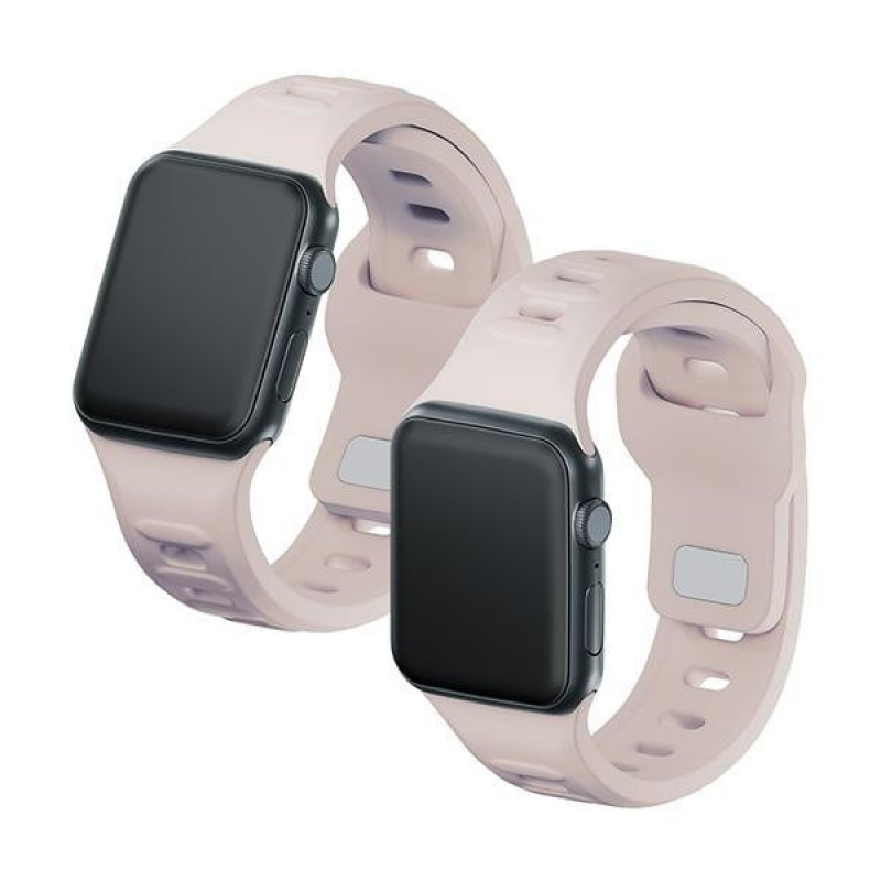 3mk silikoninis laikrodžio dirželis Apple Watch 42/44/45/49 mm, pink-beige / latte