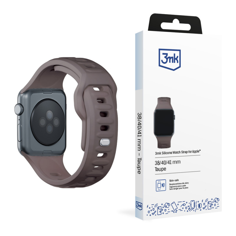 3mk silikoninis laikrodžio dirželis Apple Watch 42/44/45/49 mm, taupe
