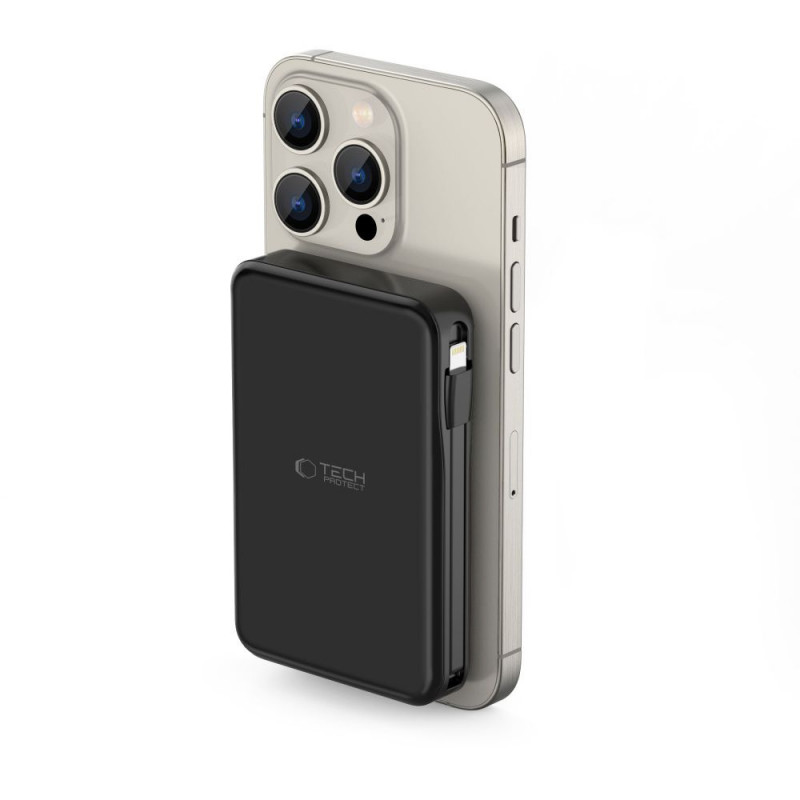 Tech-Protect PB31 LifeMag MagSafe nešiojamas įkroviklis 10000 mAh, 15 W, juodas