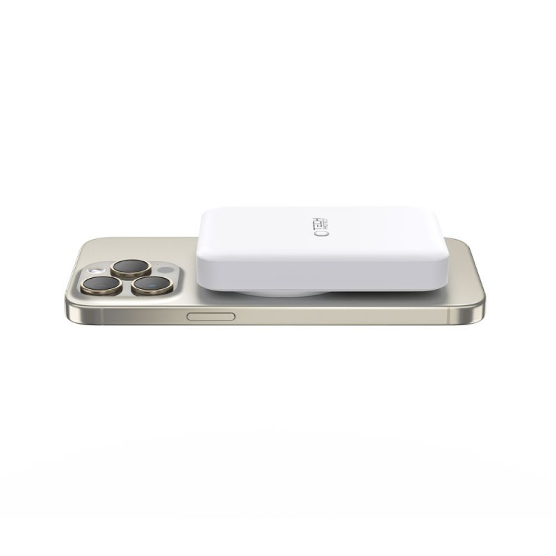 Tech-Protect PB11 LifeMag MagSafe nešiojamas įkroviklis 10000 mAh, 15 W, baltas