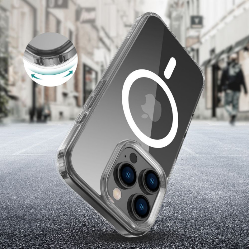 Tech-Protect Flexair Hybrid MagSafe dėklas, skirtas Apple iPhone 16 Pro, permatomas