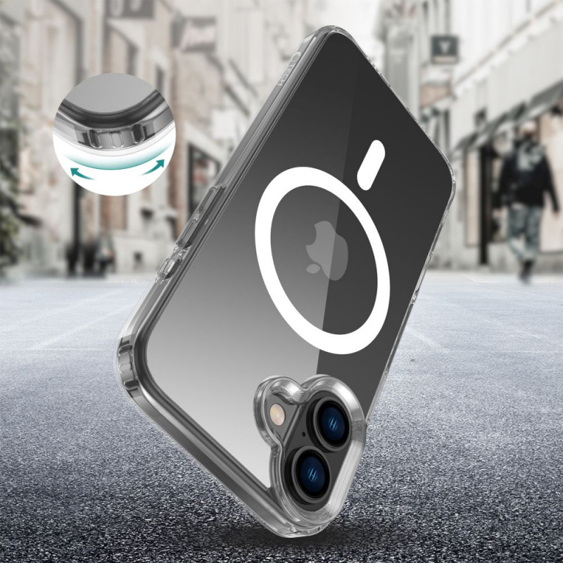Tech-Protect Flexair Hybrid MagSafe dėklas, skirtas Apple iPhone 16 Plus, permatomas