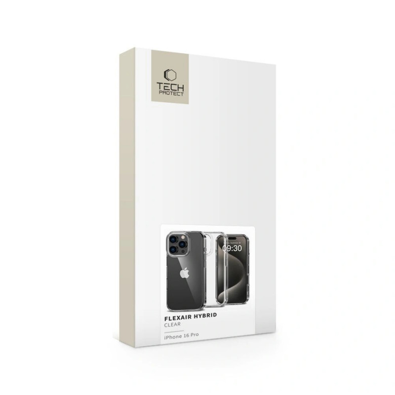 Tech-Protect Flexair Hybrid dėklas, skirtas Apple iPhone 16 Pro, permatomas