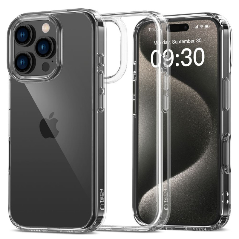 Tech-Protect Flexair Hybrid dėklas, skirtas Apple iPhone 16 Pro Max, permatomas