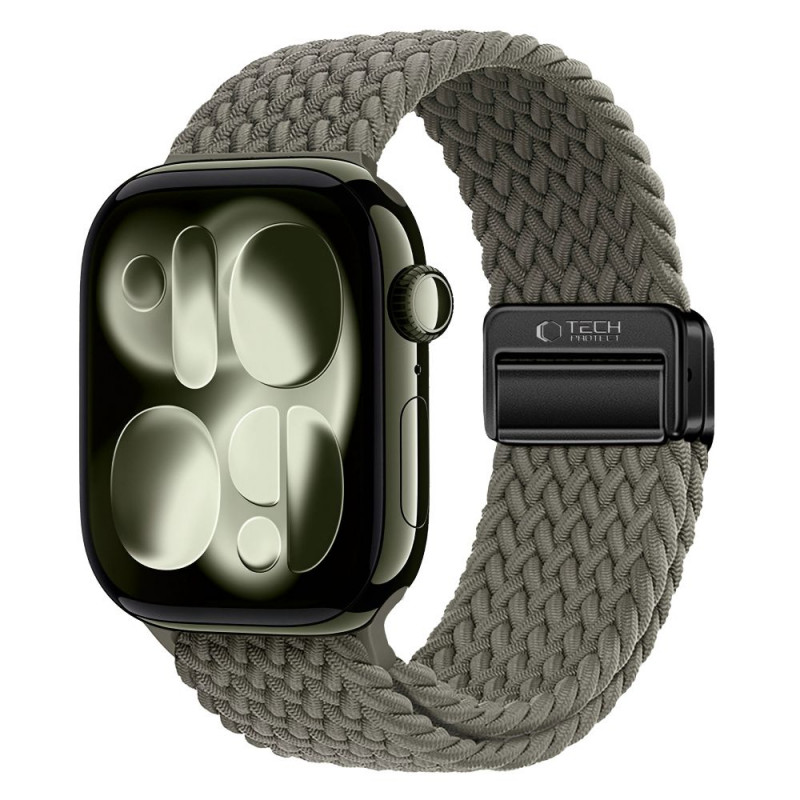 Tech-Protect Nylonmag dirželis, skirtas Apple Watch 4/5/6/7/8/9/SE/Ultra 1/2, 42/44/45/49 mm, Olive Grey
