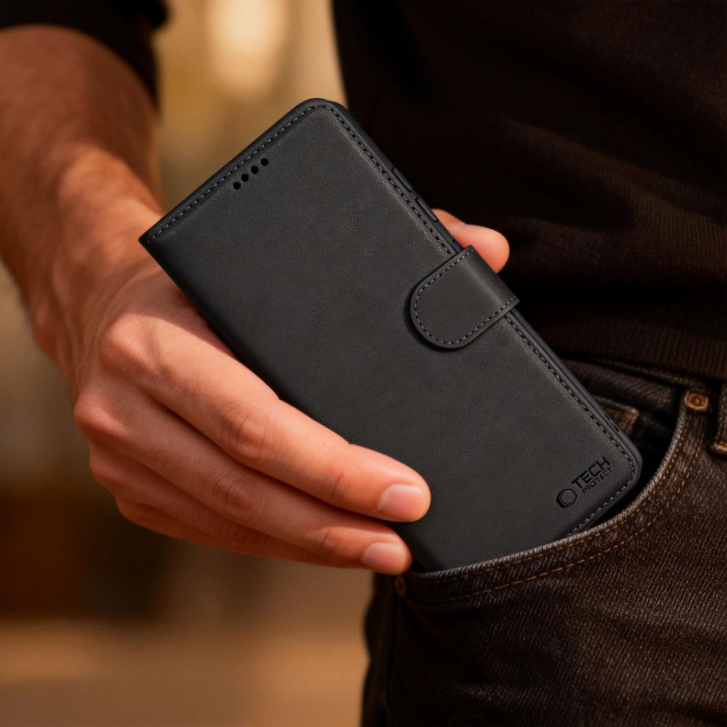 Tech-Protect piniginės tipo dėklas skirtas OnePlus Nord 6, juodas