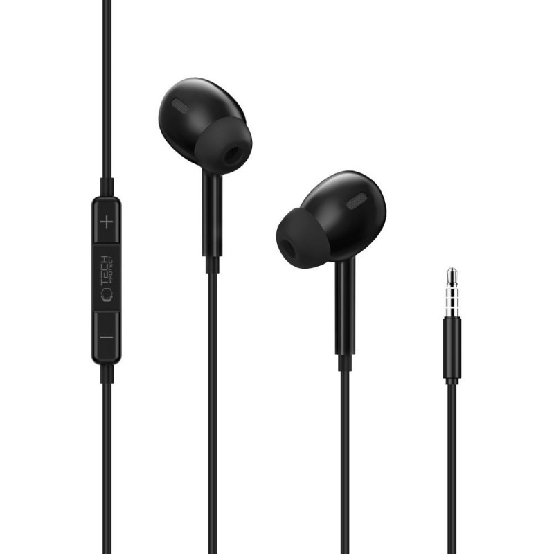 Tech-Protect Ultraboost Core G3 Mini Jack 3,5 mm laidiniai ausinukai, juodi