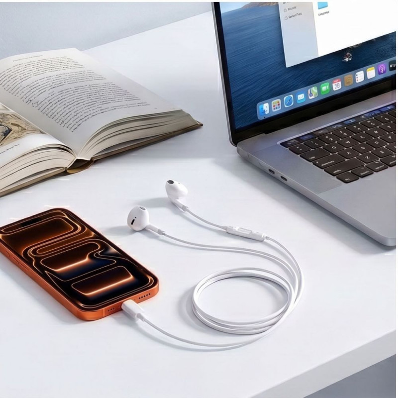 Tech-Protect Ultraboost Core G4 USB-C laidiniai ausinukai, balti