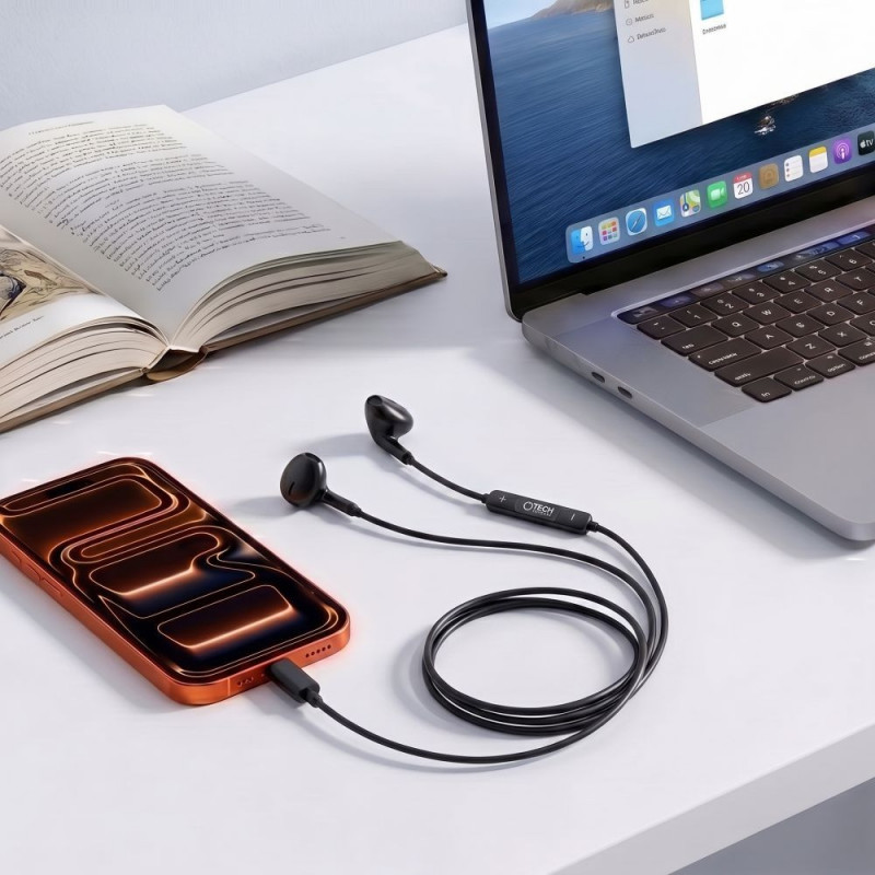 Tech-Protect Ultraboost Core G4 USB-C laidiniai ausinukai, juodi