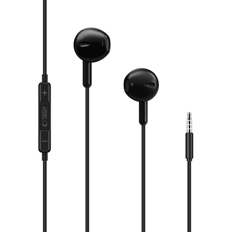 Tech-Protect Ultraboost Core G4 Mini Jack 3,5 mm laidiniai ausinukai, juodi