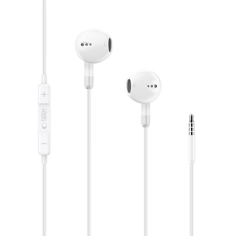 Tech-Protect Ultraboost Core G4 Mini Jack 3,5 mm laidiniai ausinukai, balti (THP5619)