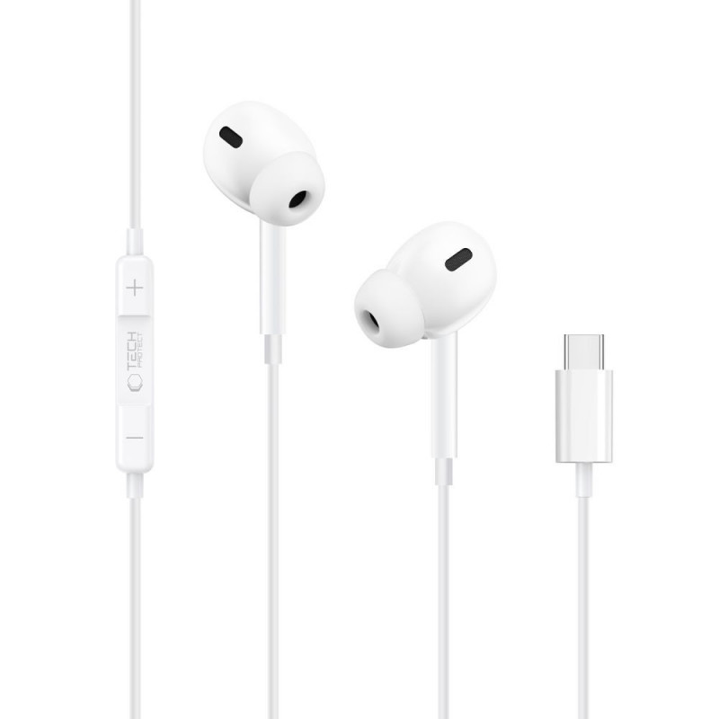 Tech-Protect Ultraboost Core G3 USB-C laidiniai ausinukai, balti
