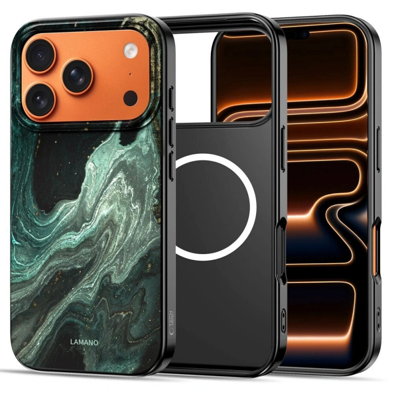 Tech-Protect Lamano MagSafe dėklas, skirtas Apple iPhone 17 Pro Max, Verde Aura