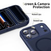 Tech-Protect Magmat MagSafe dėklas, skirtas Apple iPhone 17 Pro, matinės tamsiai mėlynos spalvos