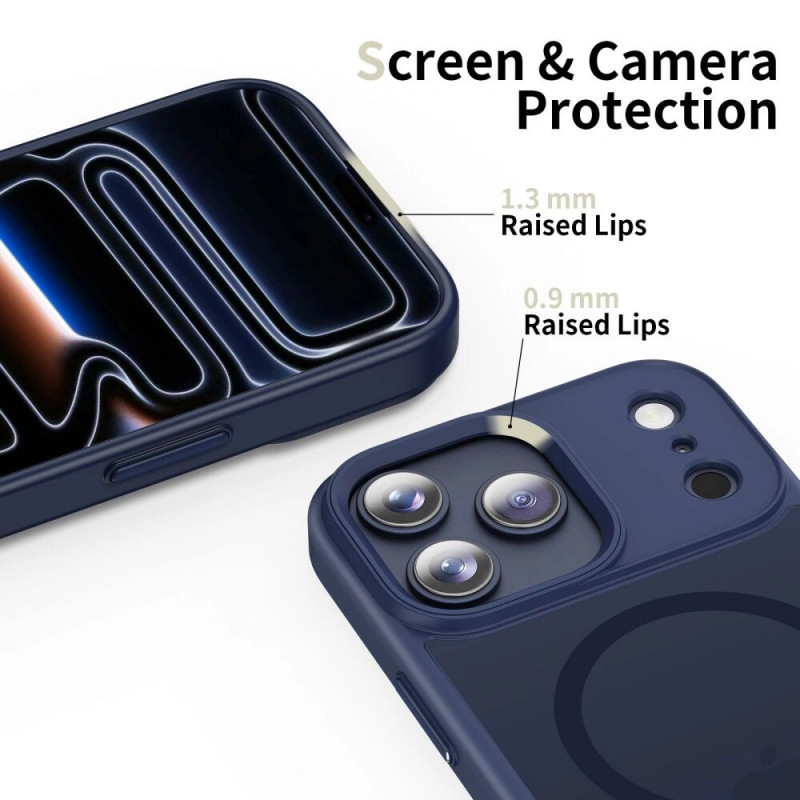 Tech-Protect Magmat MagSafe dėklas, skirtas Apple iPhone 17 Pro, matinės tamsiai mėlynos spalvos