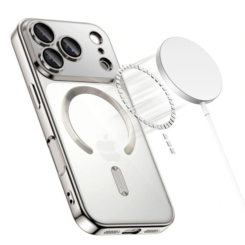 Tech-Protect MagFlex MagSafe dėklas, skirtas Apple iPhone 17 Pro, Shiny Silver