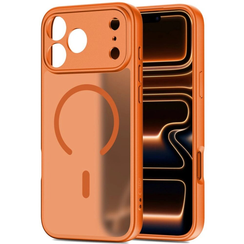 Tech-Protect BasicMag MagSafe dėklas, skirtas Apple iPhone 17 Pro Max, matte Cosmic Orange