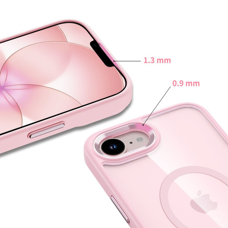 Tech-Protect Magmat MagSafe dėklas, skirtas Apple iPhone 16e / 17e, Soft Pink/clear