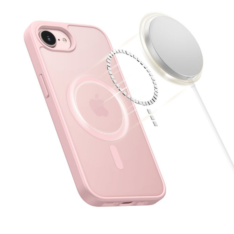 Tech-Protect BasicMag MagSafe dėklas, skirtas Apple iPhone 16e / 17e, matinės Soft Pink spalvos