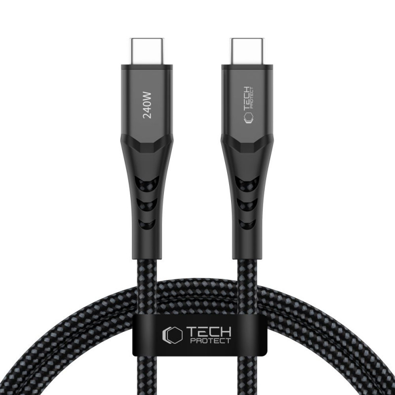Tech-Protect Ultraboost UB11T USB-C–USB-C kabelis PD 240W, 100 cm, juodas