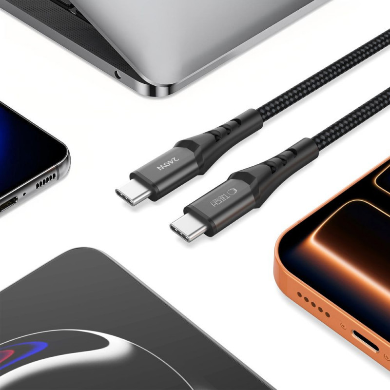 Tech-Protect Ultraboost UB11T USB-C–USB-C kabelis PD 240W, 200 cm, juodas