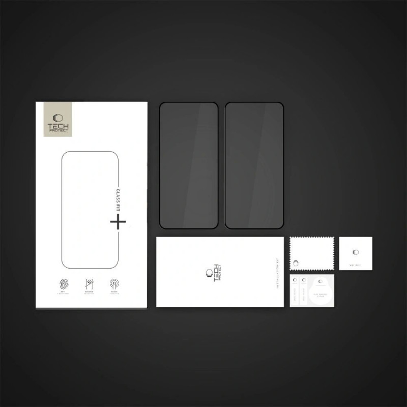 Tech-Protect Glass Fit+ rūdytas stiklas skirtas Nothing Phone 3 / 3a / 3a Pro (2 vnt.), juodas