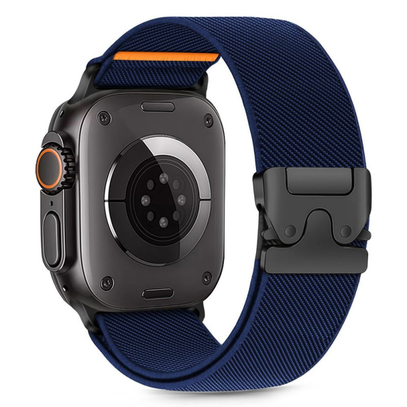 Tech-Protect Nylon Clasp laikrodžio dirželis, skirtas Apple Watch 6 / 7 / 8 / 9 / 10 / SE / Ultra 1 / 2 44/45/46/49 mm, Navy