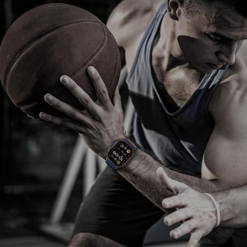Tech-Protect Nylon Clasp laikrodžio dirželis, skirtas Apple Watch 6 / 7 / 8 / 9 / 10 / SE / Ultra 1 / 2 44/45/46/49 mm, Navy