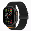 Tech-Protect nailono užsegimo laikrodžio dirželis, skirtas Apple Watch 6 / 7 / 8 / 9 / 10 / SE / Ultra 1 / 2 44/45/46/49 mm, juodas