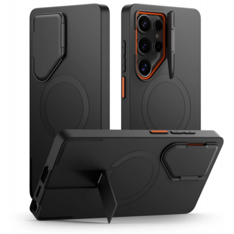 Tech-Protect Kevlar Aura MagSafe dėklas Samsung Galaxy S25 Ultra, juodas/oranžinis